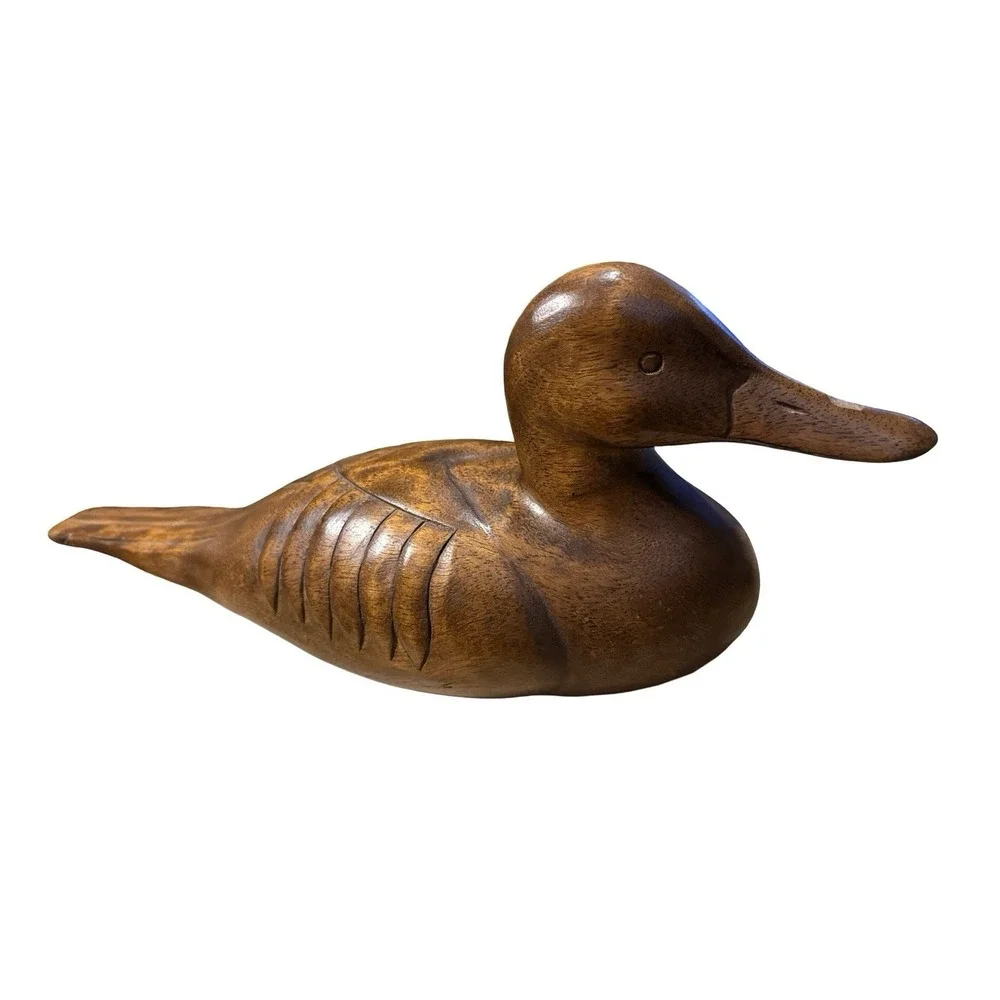 Decorative Wooden Duck Hunting Decoy Bird Statue Figure Decor Pre-owned Vintage